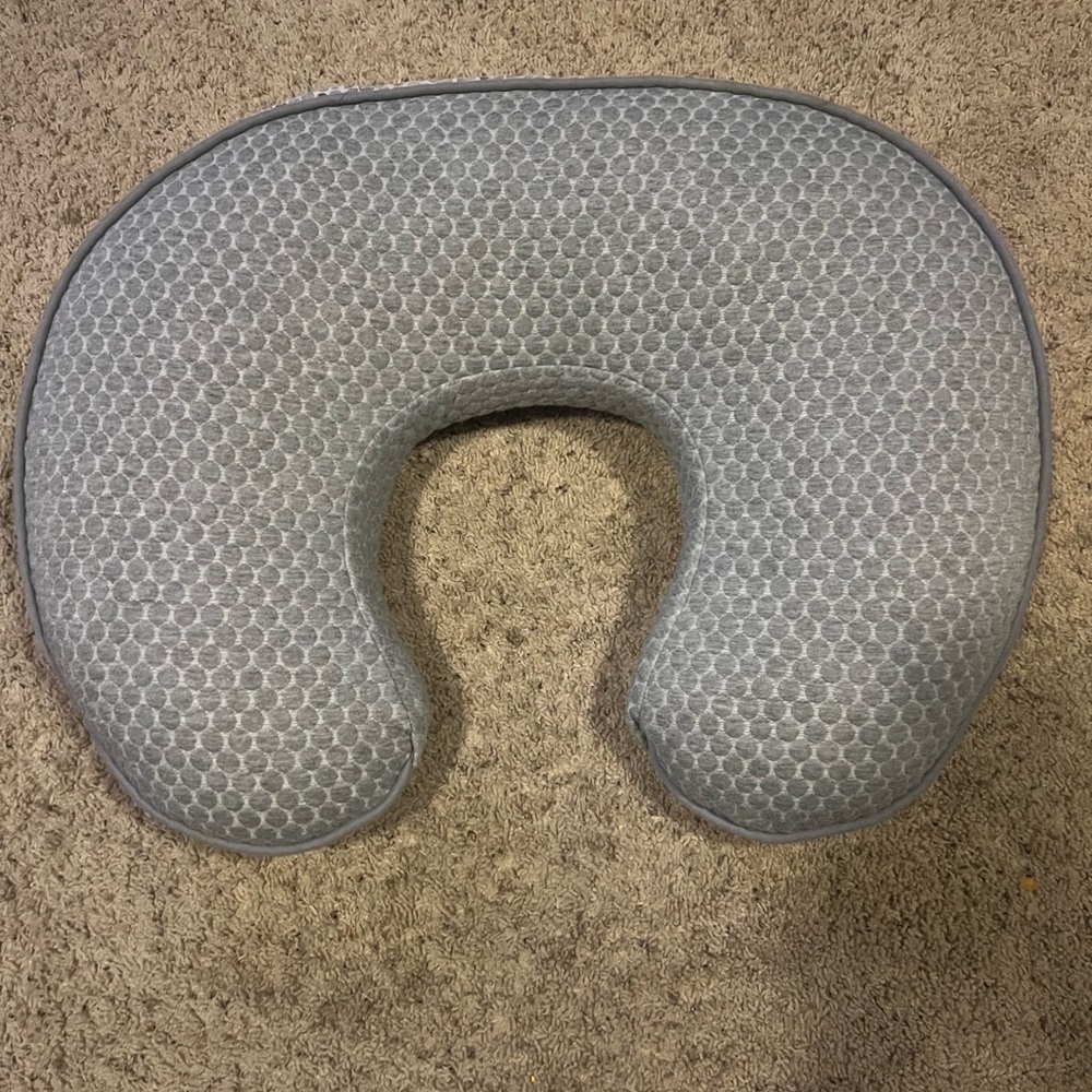 Gray and White Boppy Nursing Pillow with Removable Slipcover - Picture 2 of 4